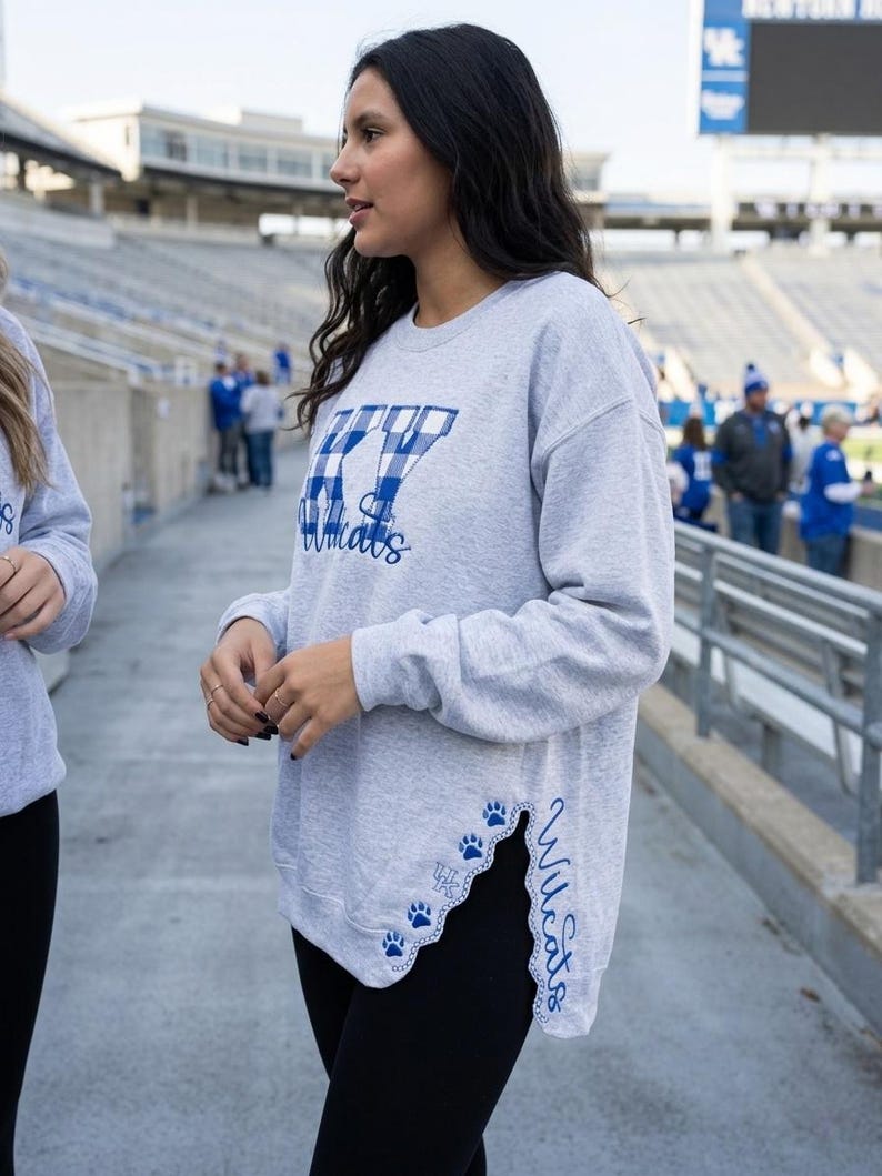 Custom Embroidered Game Day School/Team Spirit Sweatshirt | Personalized Mascot Embroidered Crewneck