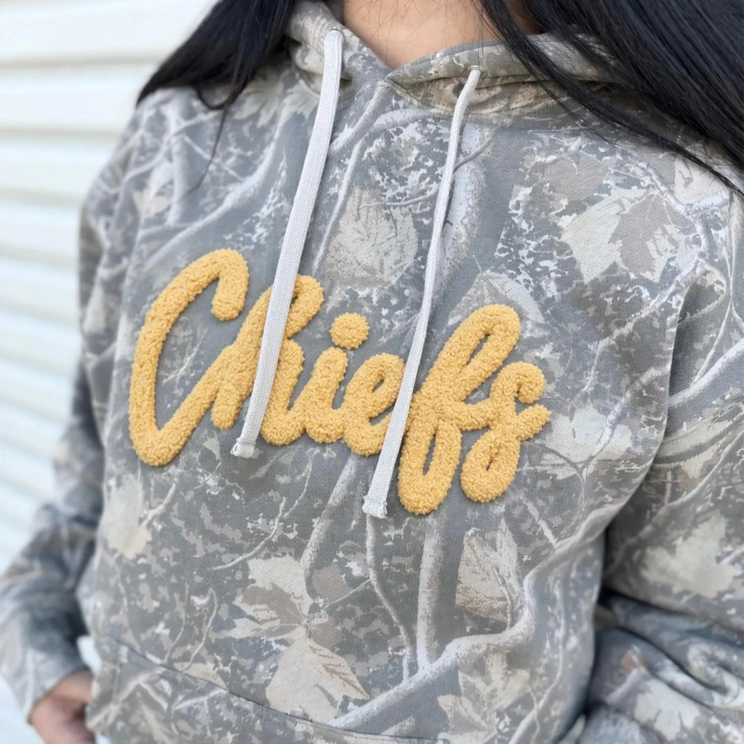 Custom Chenille College Team Camo Sweatshirt