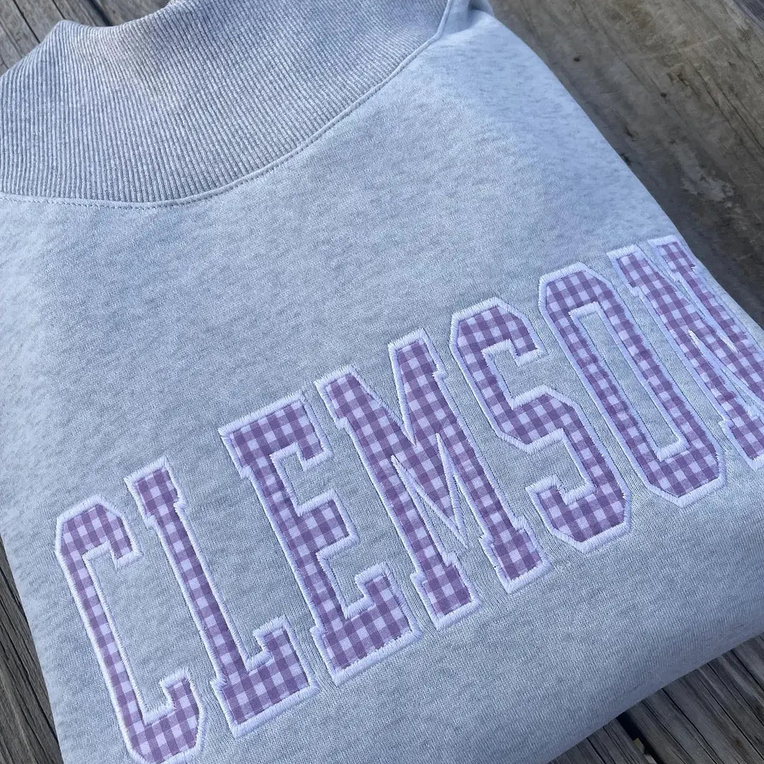 Custom Mockneck Applique Patchwork Team Name Sweatshirt – Stand-up Collar | Gifts for Sports Lover