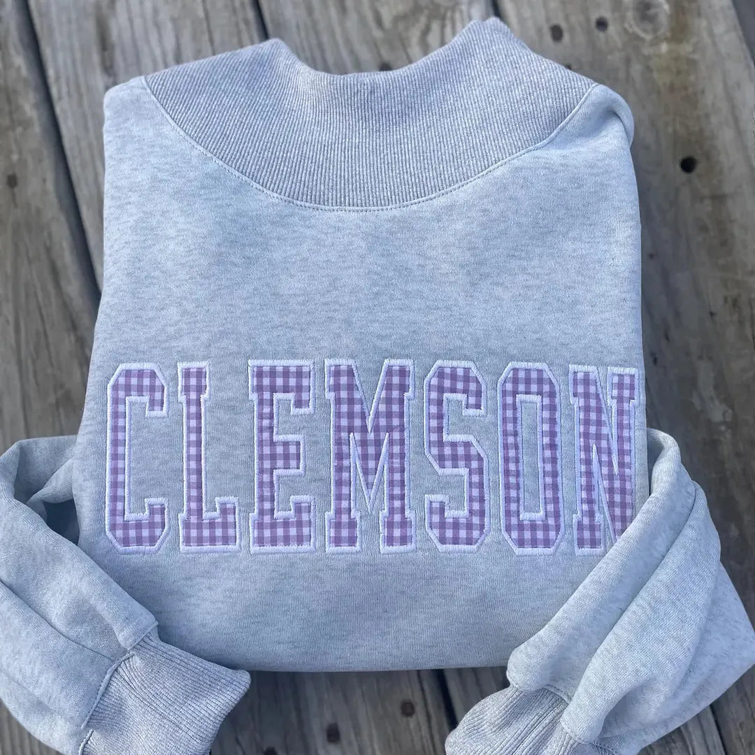 Custom Mockneck Applique Patchwork Team Name Sweatshirt – Stand-up Collar | Gifts for Sports Lover