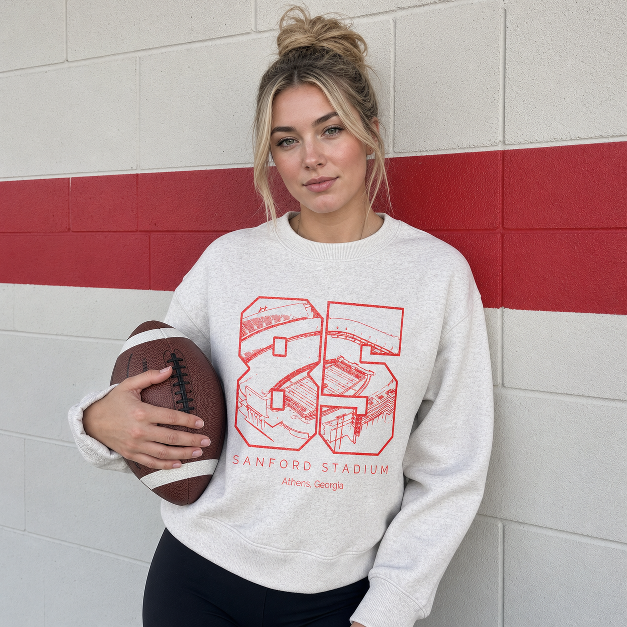 Sanford Stadium - College Football Number Crewneck Sweatshirt