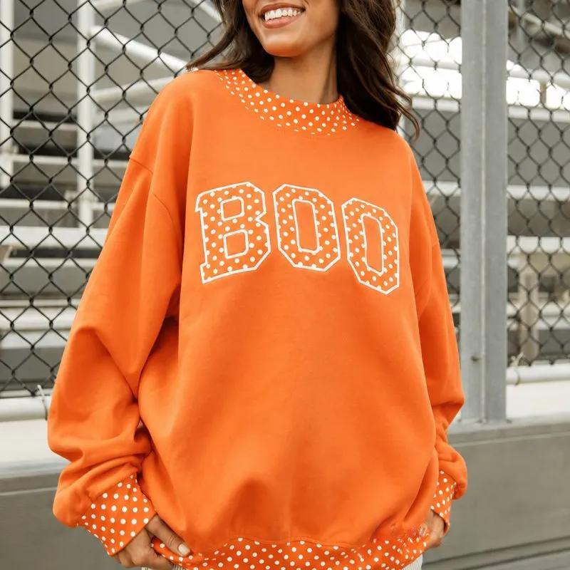 Custom Gingham Patchwork Embroidery College Team Polka Dot Check Neck Pullover