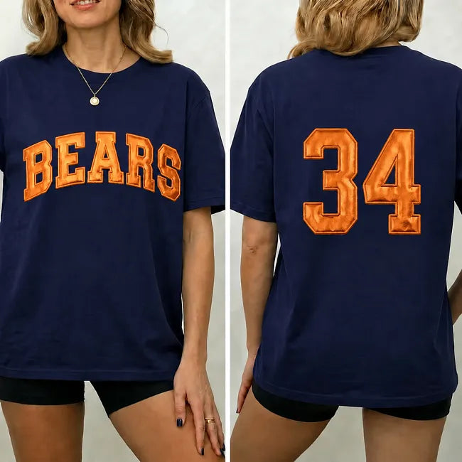 Custom Metallic Puff Team Name Sweatshirt Personalized Back Number Game Day Crewneck