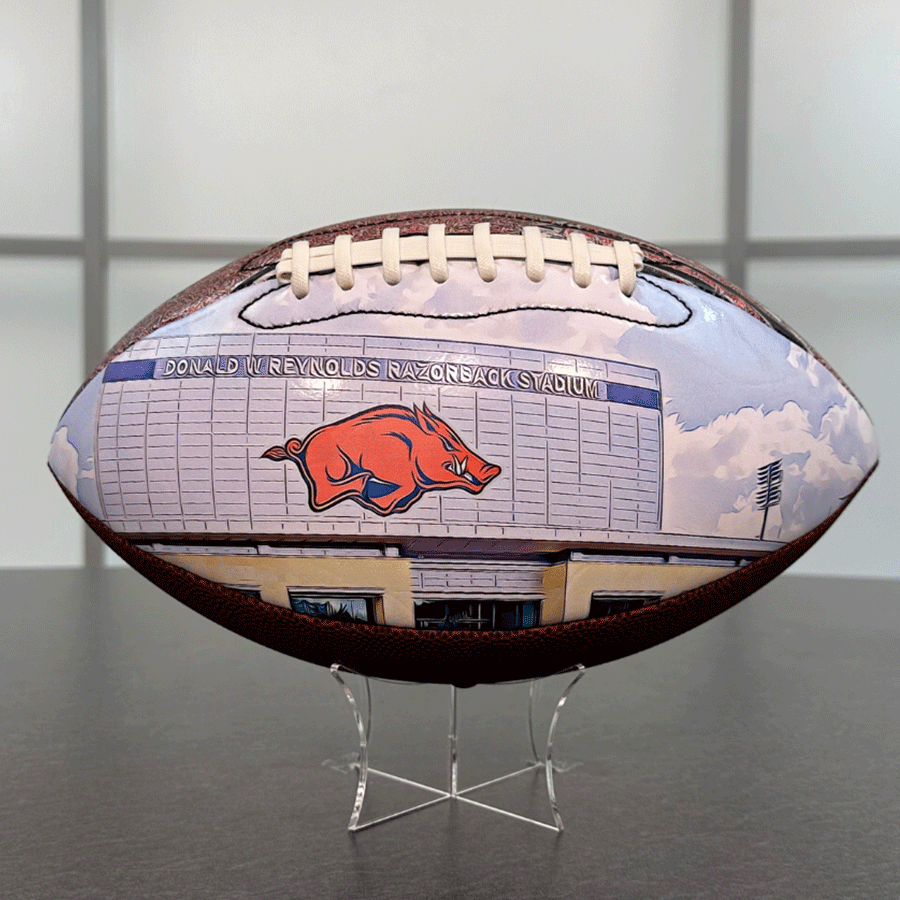 Donald W. Reynolds Razorback Stadium Football University Series (2024) | Custom Footballs for a College Football Fan