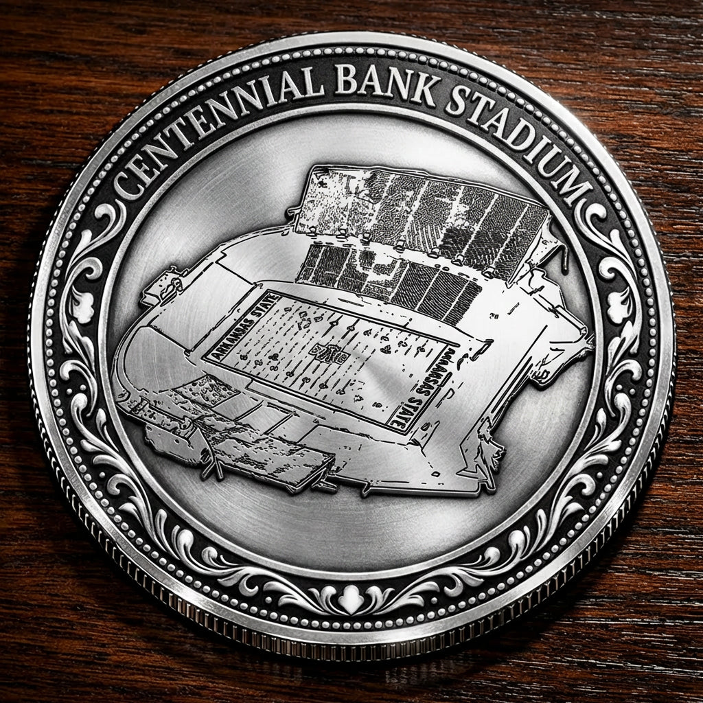 Custom Stadium Commemorative Coin Centennial Bank Stadium - Arkansas State Red Wolves football, College Football Commemorative Coin
