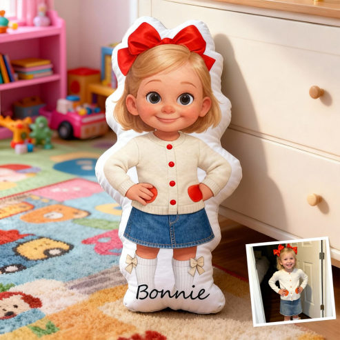 Custom Cartoon Pillow Dolls – Personalized Doll That Looks Like You | Mini Me Pillow With Face & Name For Kids For Family