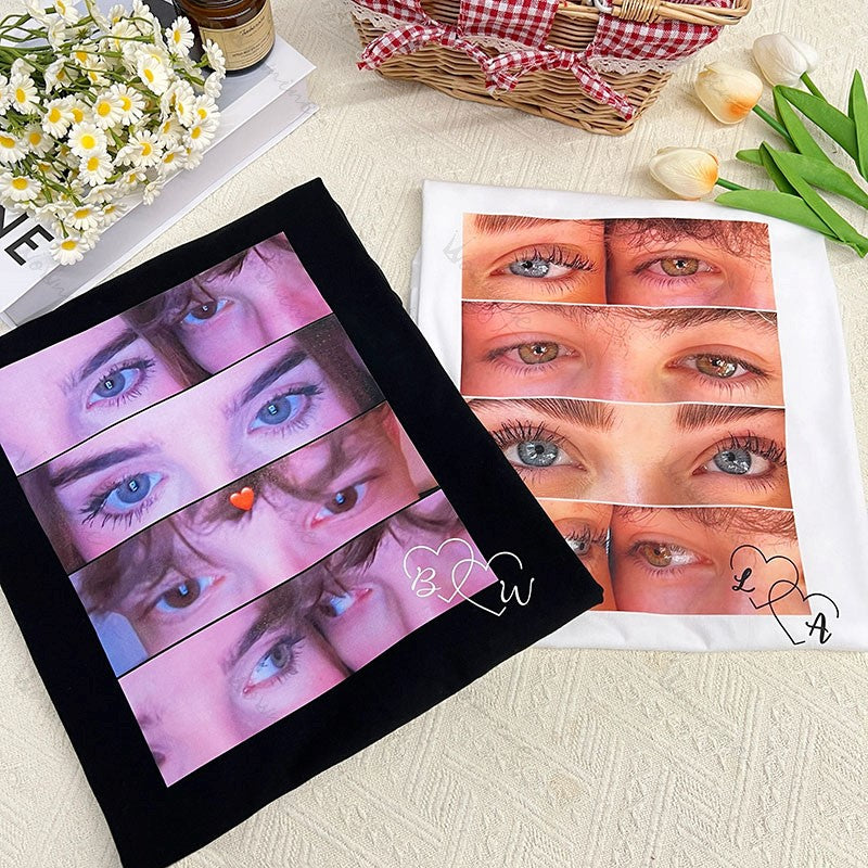 Personalized Eyes Shirt for Couple | Couple Anniversary Gift | Valentine's Day gift