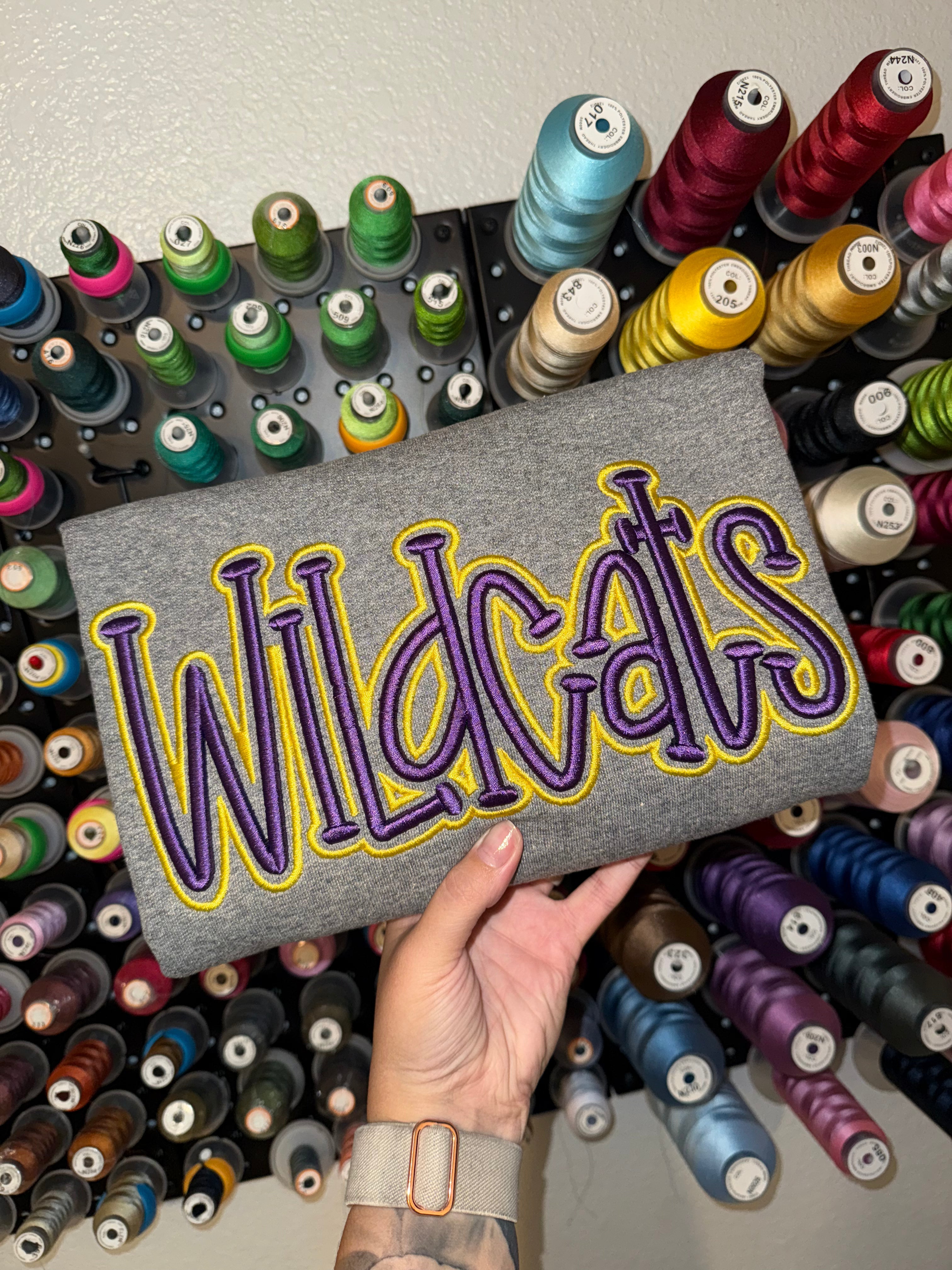 🐾Custom Puff Embroidery Sweatshirt – 3D Raised Team Logo | Gifts for Sports Mom