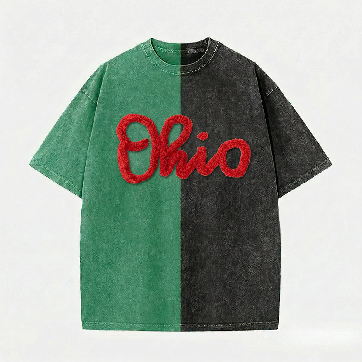 Custom College Chenille Team Name Embroidered Two Tone Washed T-shirt| Gifts for Sports Mom