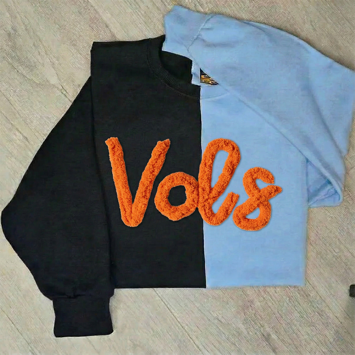 Custom College Chenille Team Name Embroidered Two Tone Sweatshirt | Gifts for Sports Mom