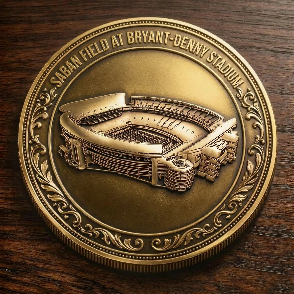 Custom Stadium Commemorative Coin Saban Field at Bryant-Denny Stadium - Alabama Crimson Tide football, College Football Commemorative Coin