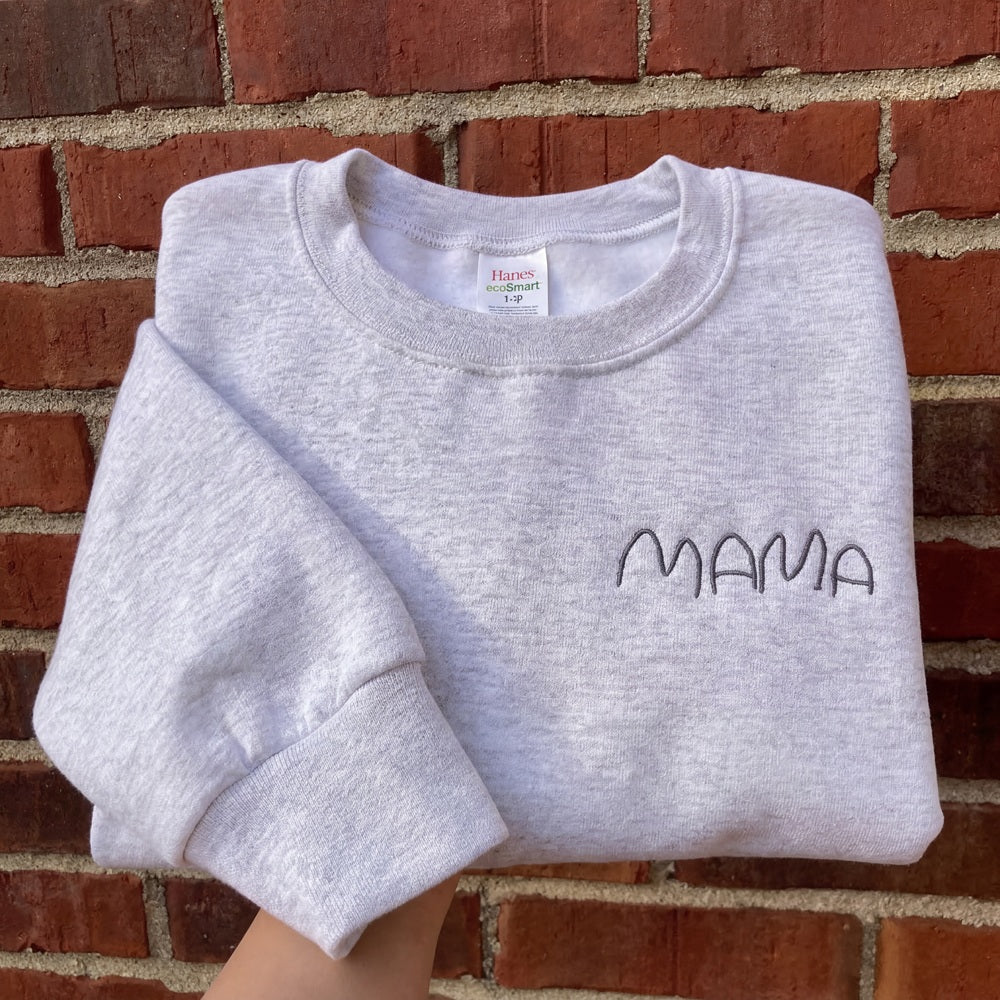 Custom Handwritten Message Embroidered Sweatshirt | gifts for mama,mom,nana,mimi,grandma | Mother's Day Gift