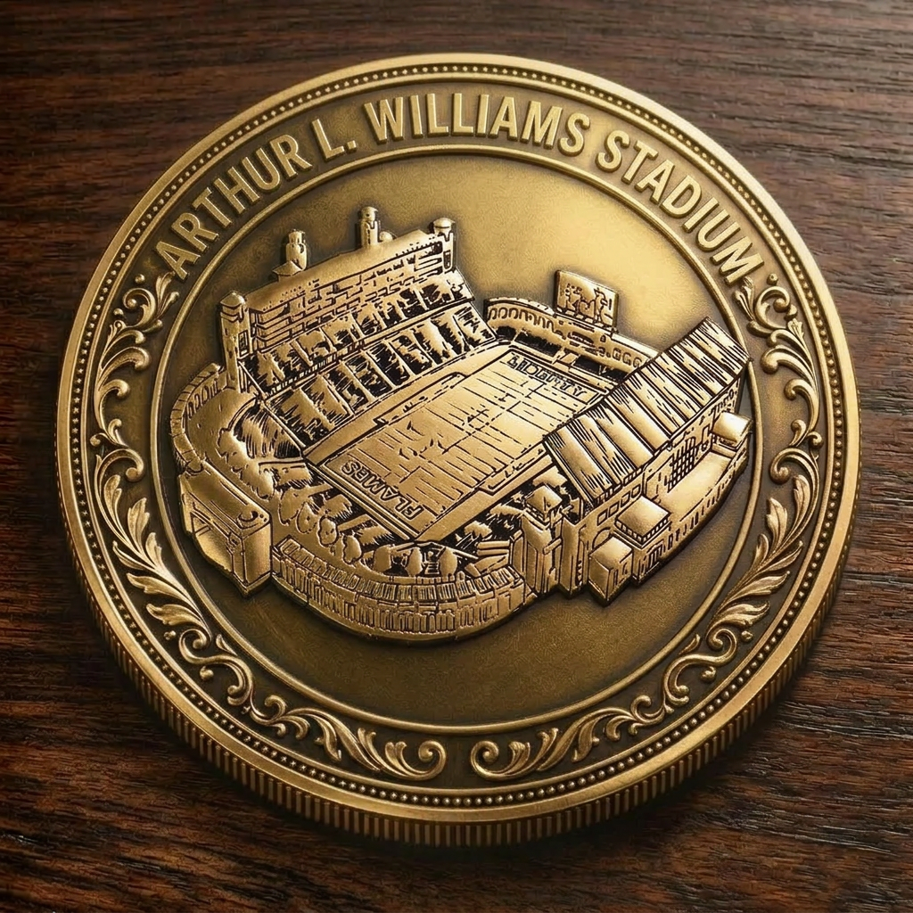 Custom Stadium Commemorative Coin Arthur L. Williams Stadium - Liberty Flames football, College Football Commemorative Coin