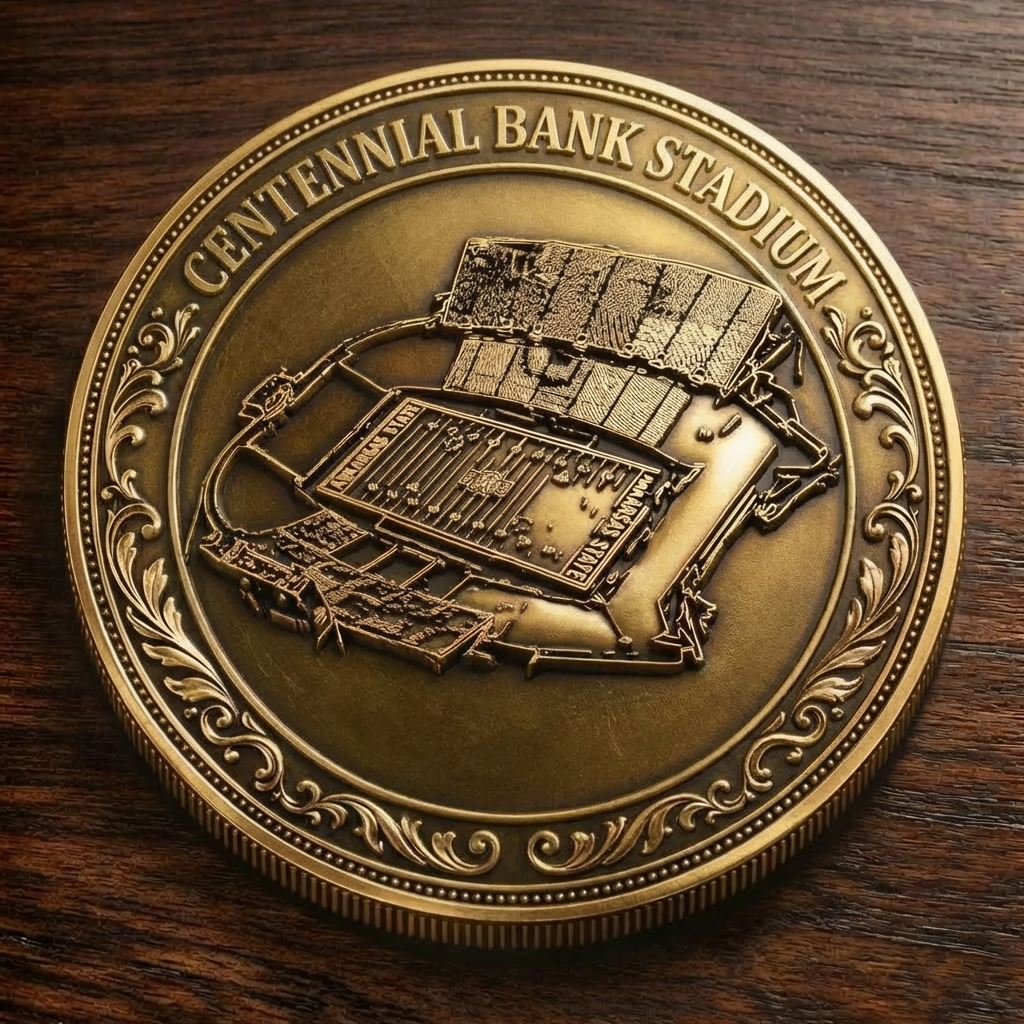 Custom Stadium Commemorative Coin Centennial Bank Stadium - Arkansas State Red Wolves football, College Football Commemorative Coin
