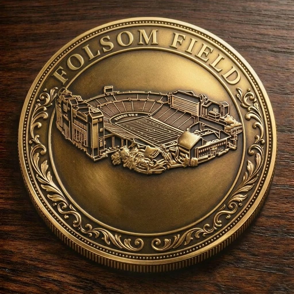 Custom Stadium Commemorative Coin Folsom Field - Colorado Buffaloes football, College Football Commemorative Coin