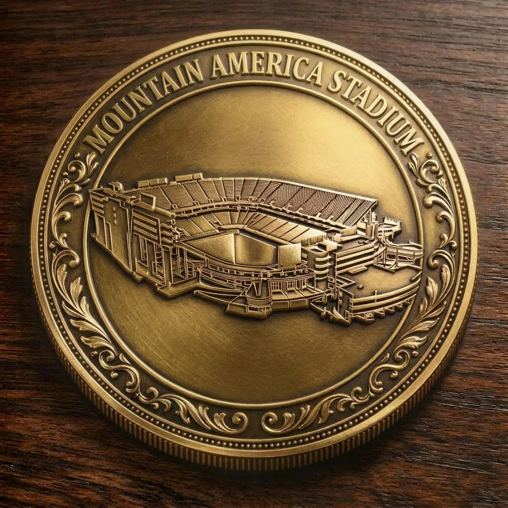 Custom Stadium Commemorative Coin Mountain America Stadium - Utah State Aggies football, College Football Commemorative Coin