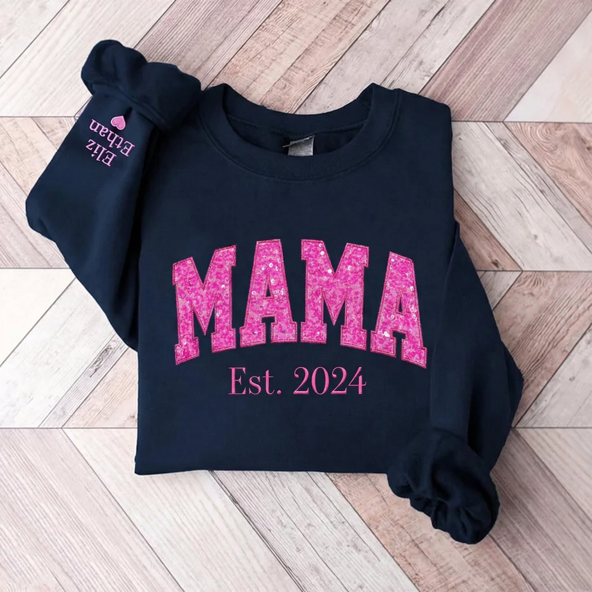 Custom Sequin Embroidered Sweatshirt | Mother's Day Gift