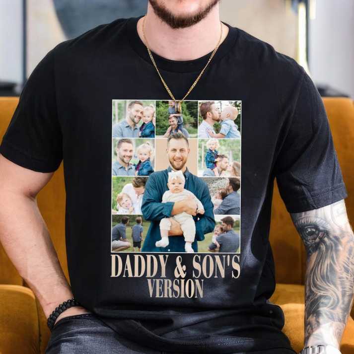 Custom Personalized Daddy And Son Photo Vintage T-shirt | Best Father's Day Gift