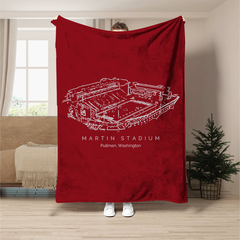 Custom Stadium Blanket Martin Stadium - Washington State Cougars football,College Football Blanket