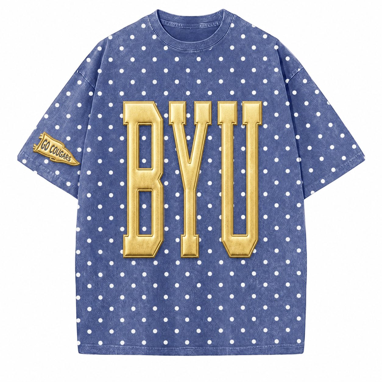 BYU - College Team Puff Vintage Polka Dot Washed T-Shirt
