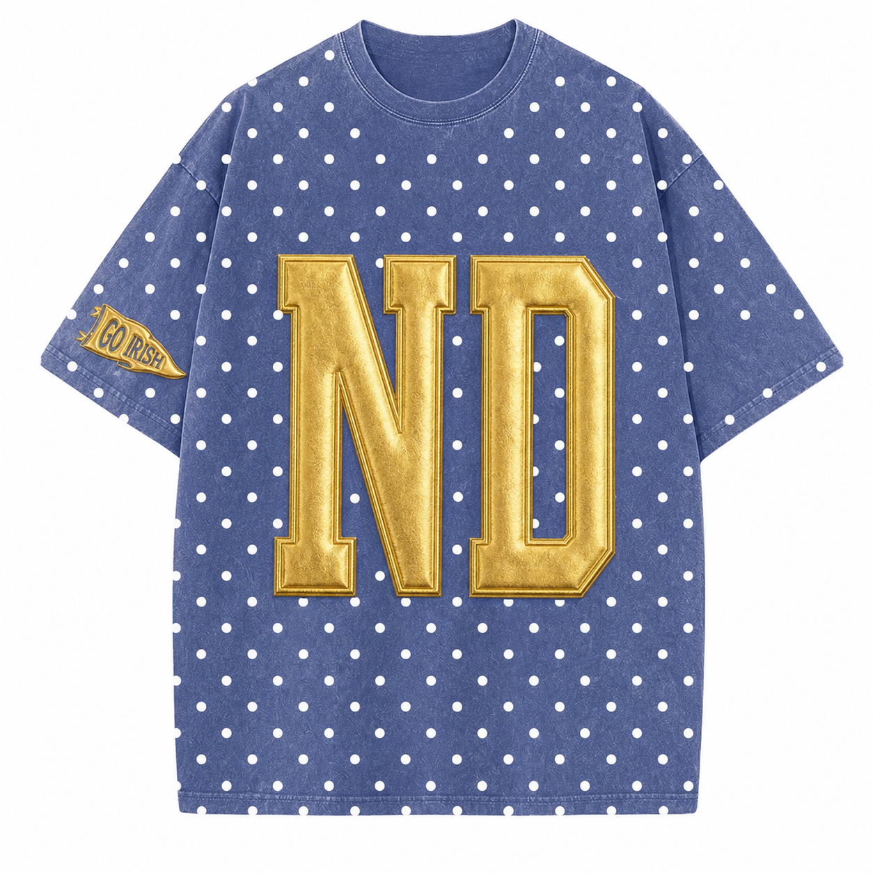 Notre Dame - College Team Puff Vintage Polka Dot Washed T-Shirt