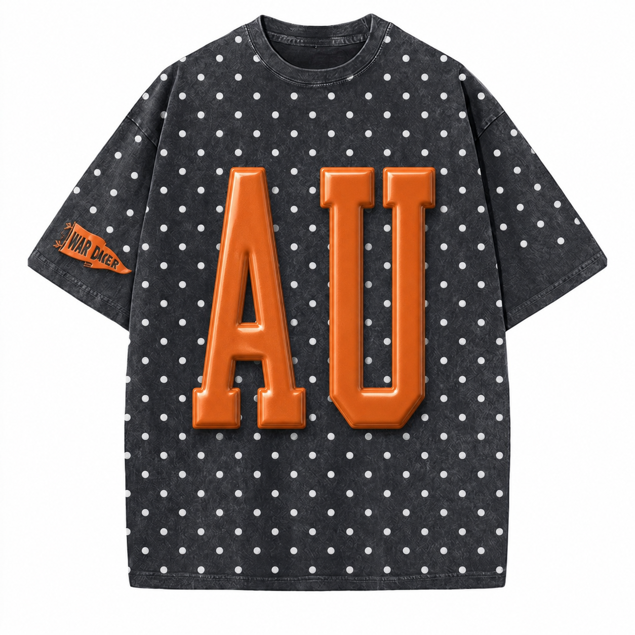 Auburn - College Team Puff Vintage Polka Dot Washed T-Shirt