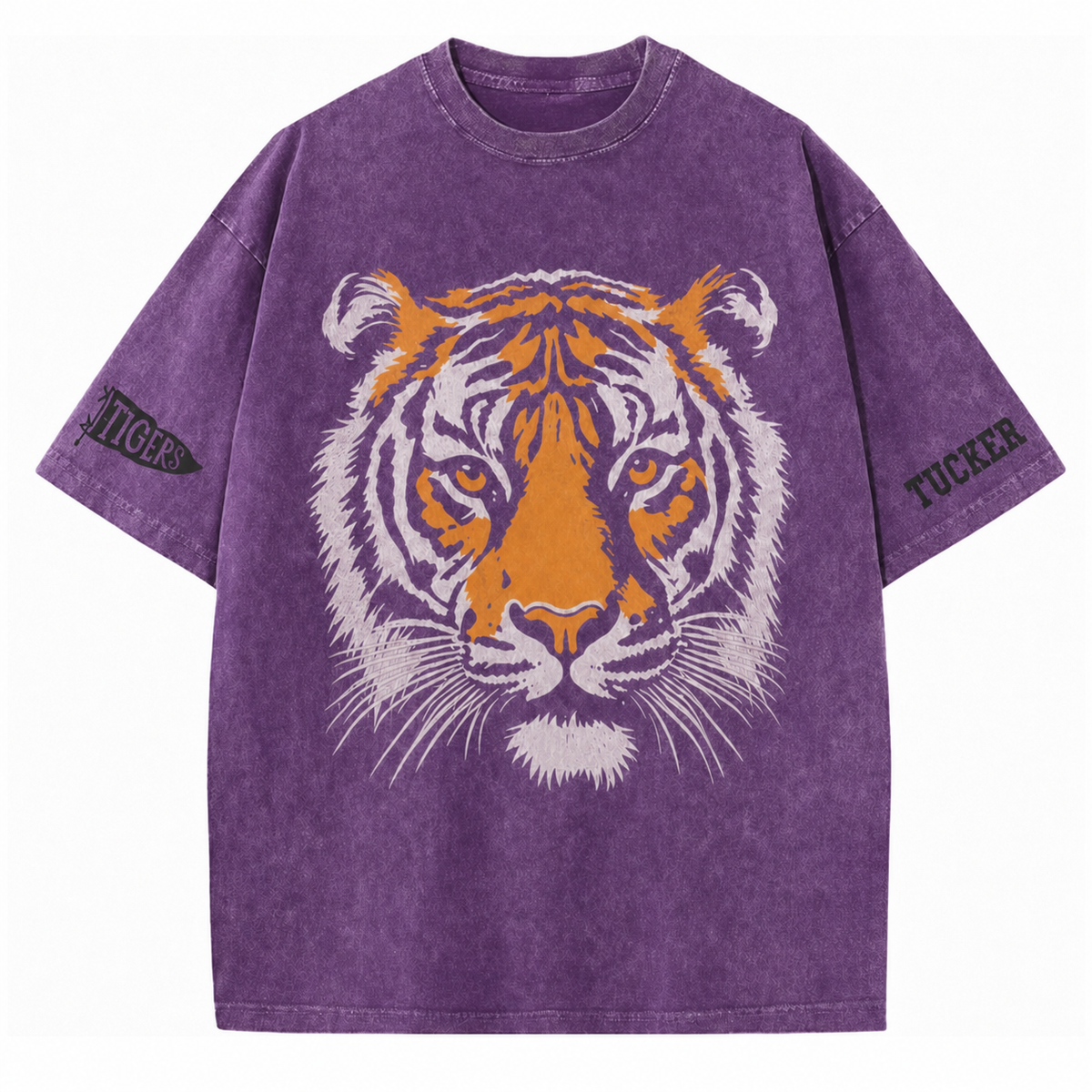Custom Mascot Print Vintage Washed T-Shirt, Game Day School Spirit Shirt