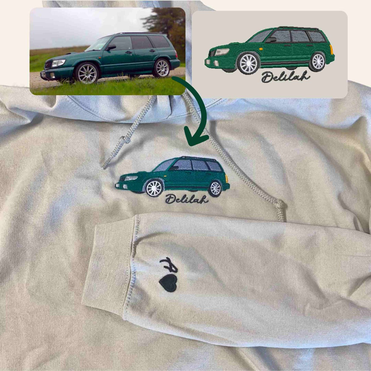 Personalized Photo Unique Gifts for Car Lovers Sweatshirt / Hoodie Embroidered | Car Enthusiast Gift