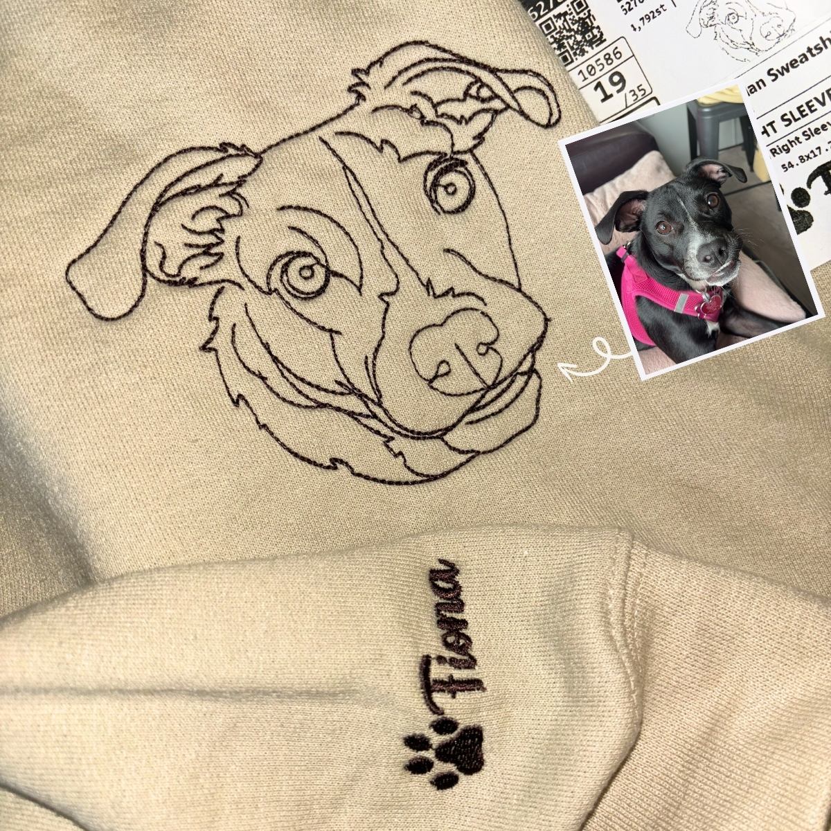 Custom Embroidered Poodle Dog Sweatshirt or Hoodie with Picture Name | Gifts for Pet Lovers