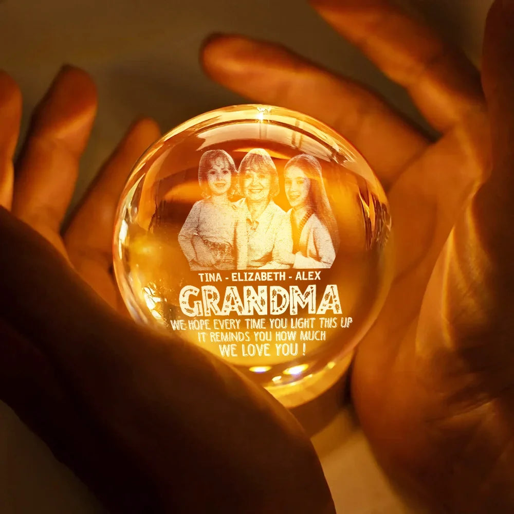 Custom Photo We Hope Every Time You Light This Up - Personalized Crystal Globe Lamp | Perfect Gift for Mother’s Day | Mother's Day Gift