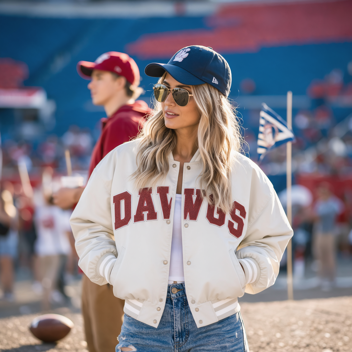Custom Metallic 3D Varsity Jacket-Game Day Bomber with Team Name Lettering