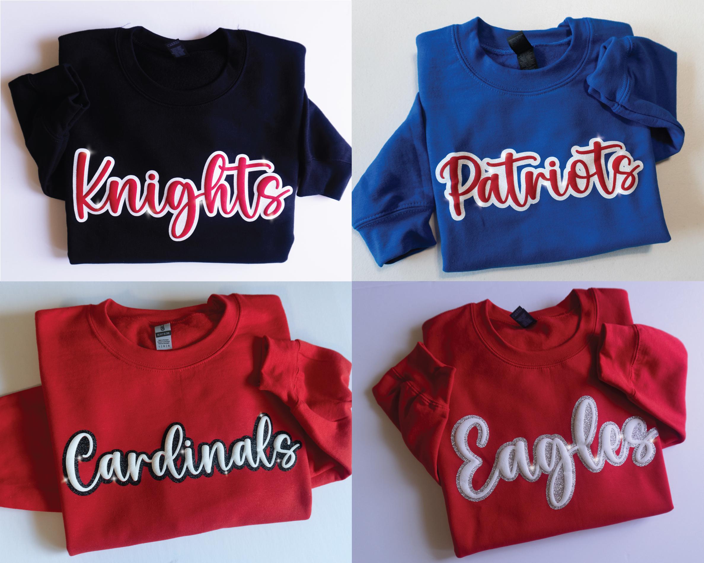 Custom Puff and Glitter Team Name Sweatshirt