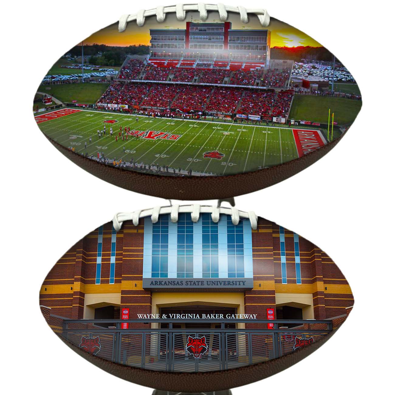 Centennial Bank Stadium Football University Series | Custom Footballs for a College Football Fan