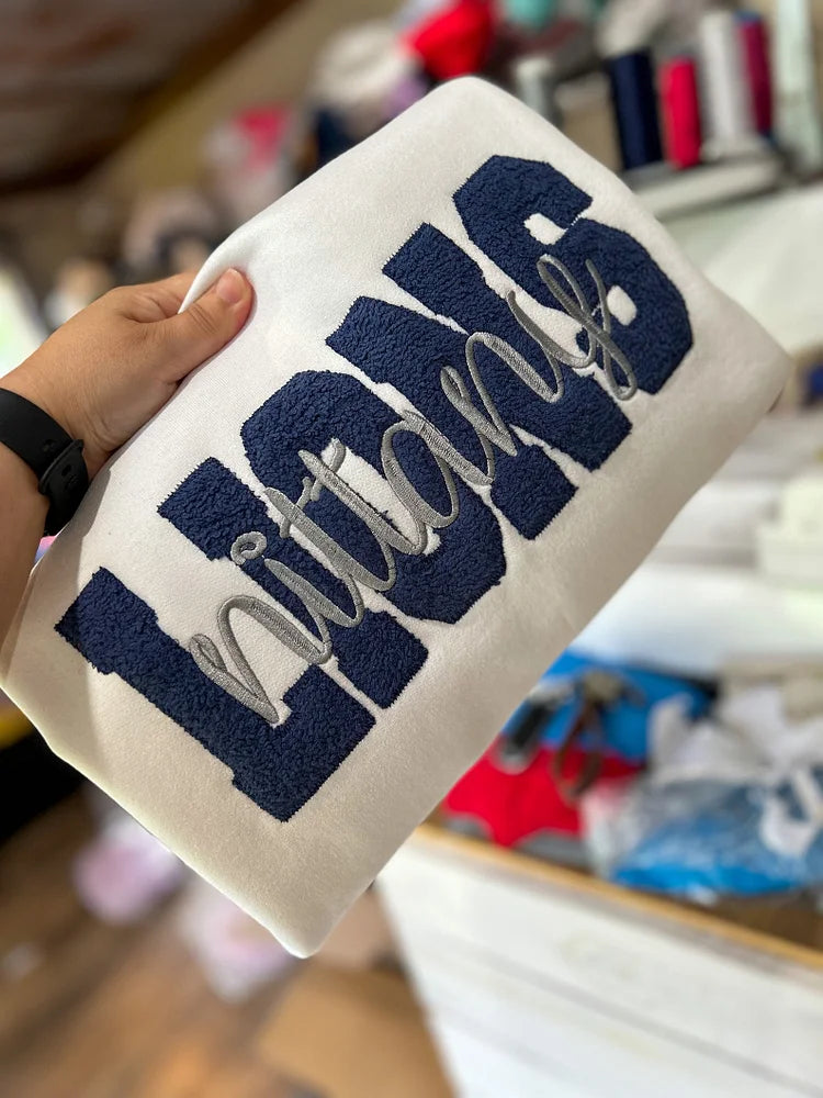 Custom Embroidered Applique patch College Sweatshirt