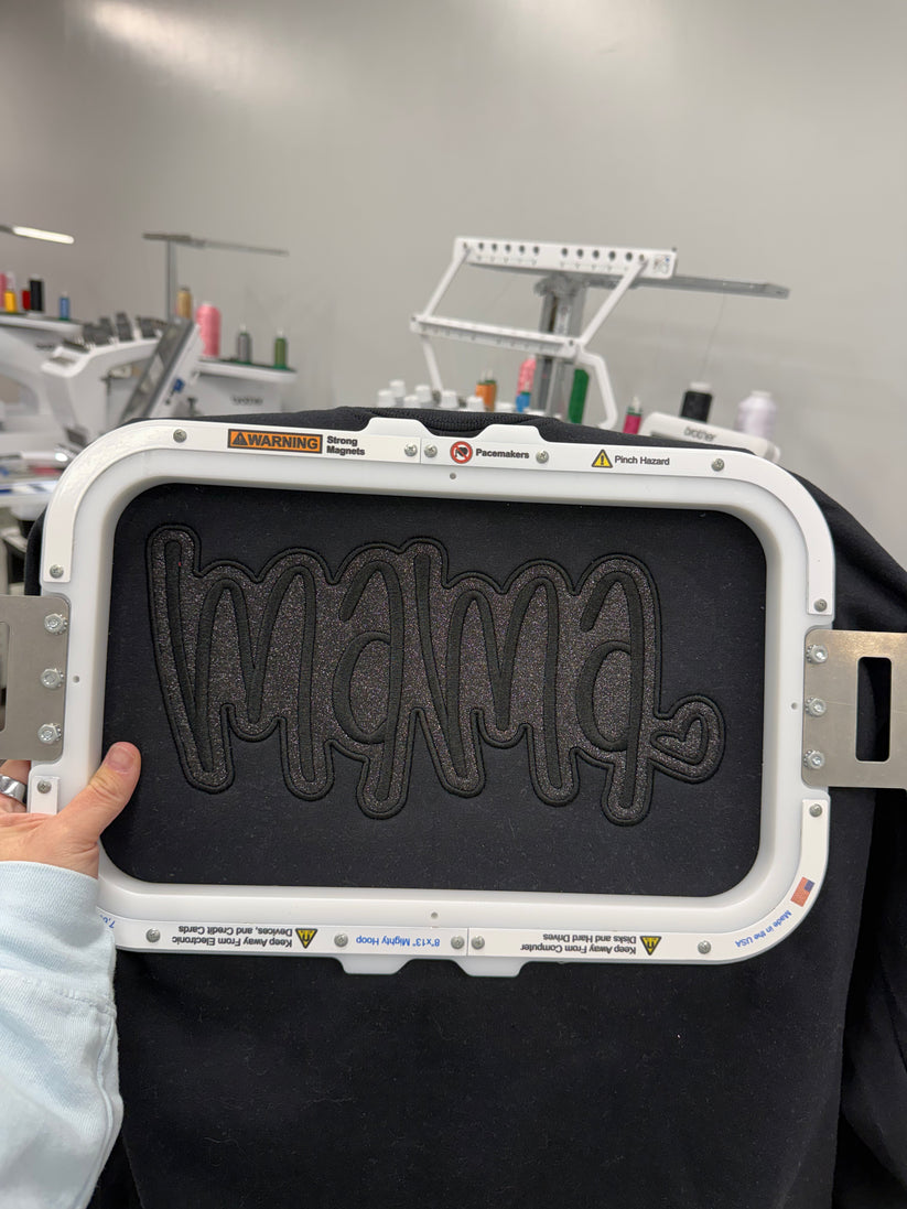 Custom Mama Embroidered Glitter Applique Sweatshirt | Mother's Day Gift