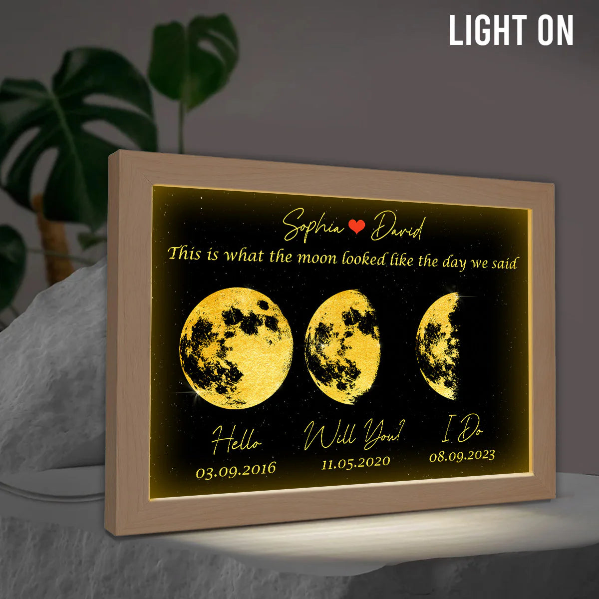 The Moon Look Like This - Personalized Light Photo Frame | Gift for Mom,Family | Mother's Day Gift