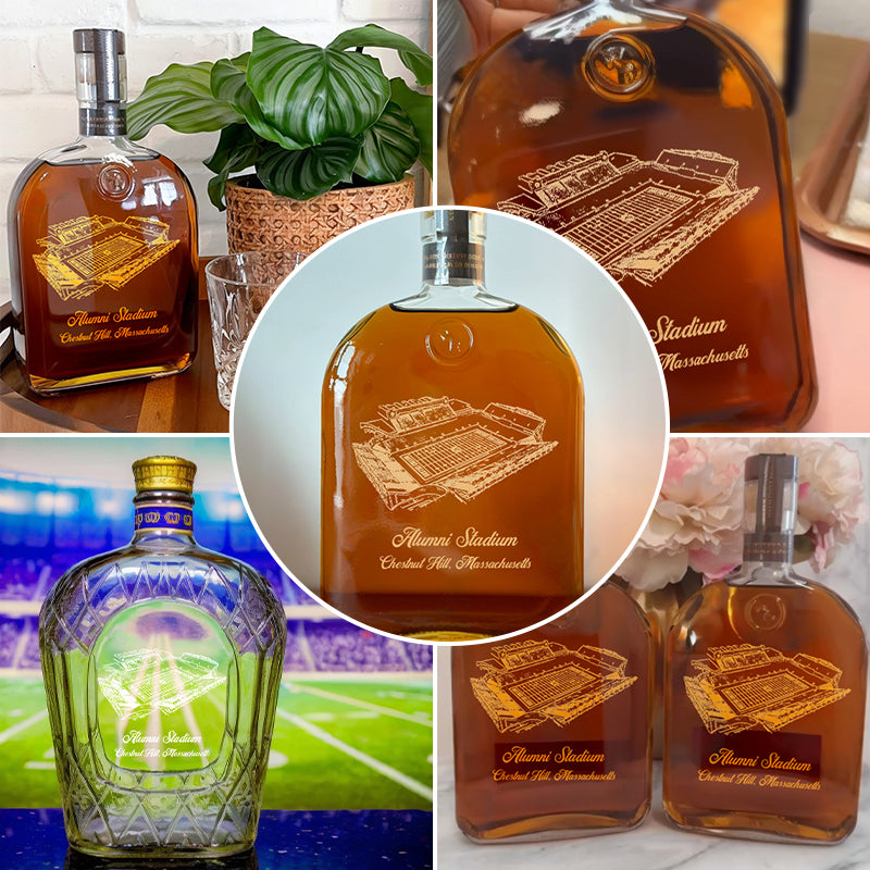 Custom Alumni Stadium Whiskey Bottles-Gifts For Sports Lovers