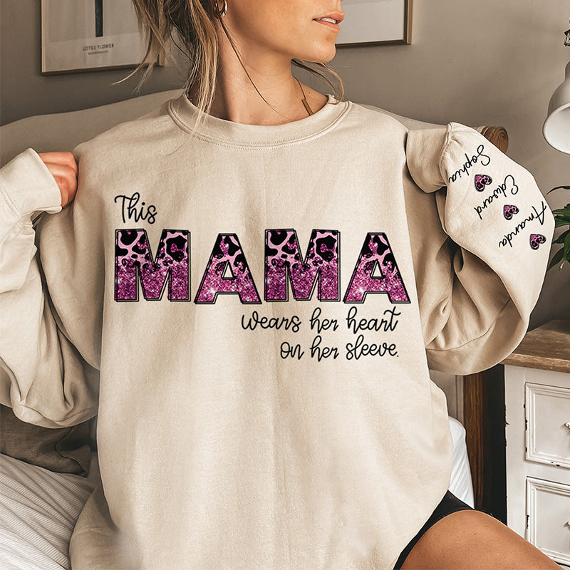 Behind Every Great Kid Is A Mom - Family Custom Print Mama Sweatshirt