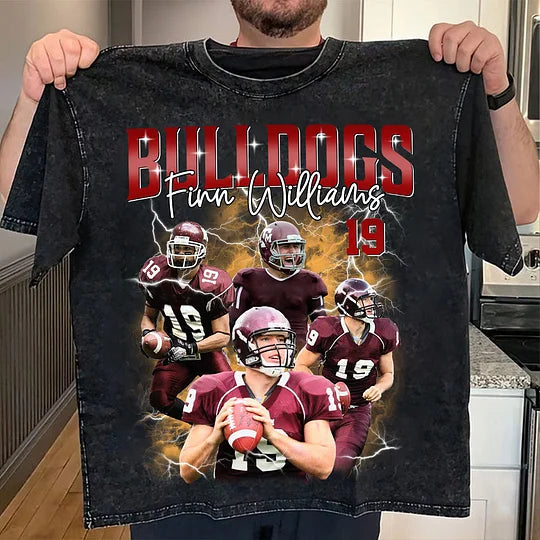 Custom Football Player Photo T-shirt With Unique Style Bootleg Shirt - Perfect Shirt For Football Lovers