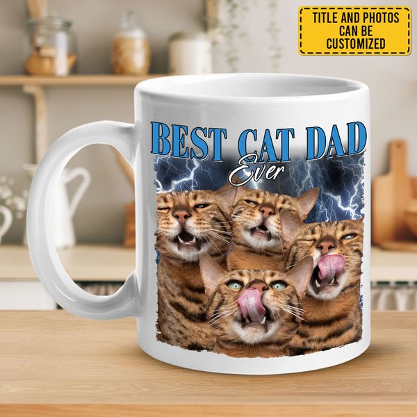 Custom Vintage Photo Cat Mug - Family Personalized Custom Mug | Gifts for Pet Lovers