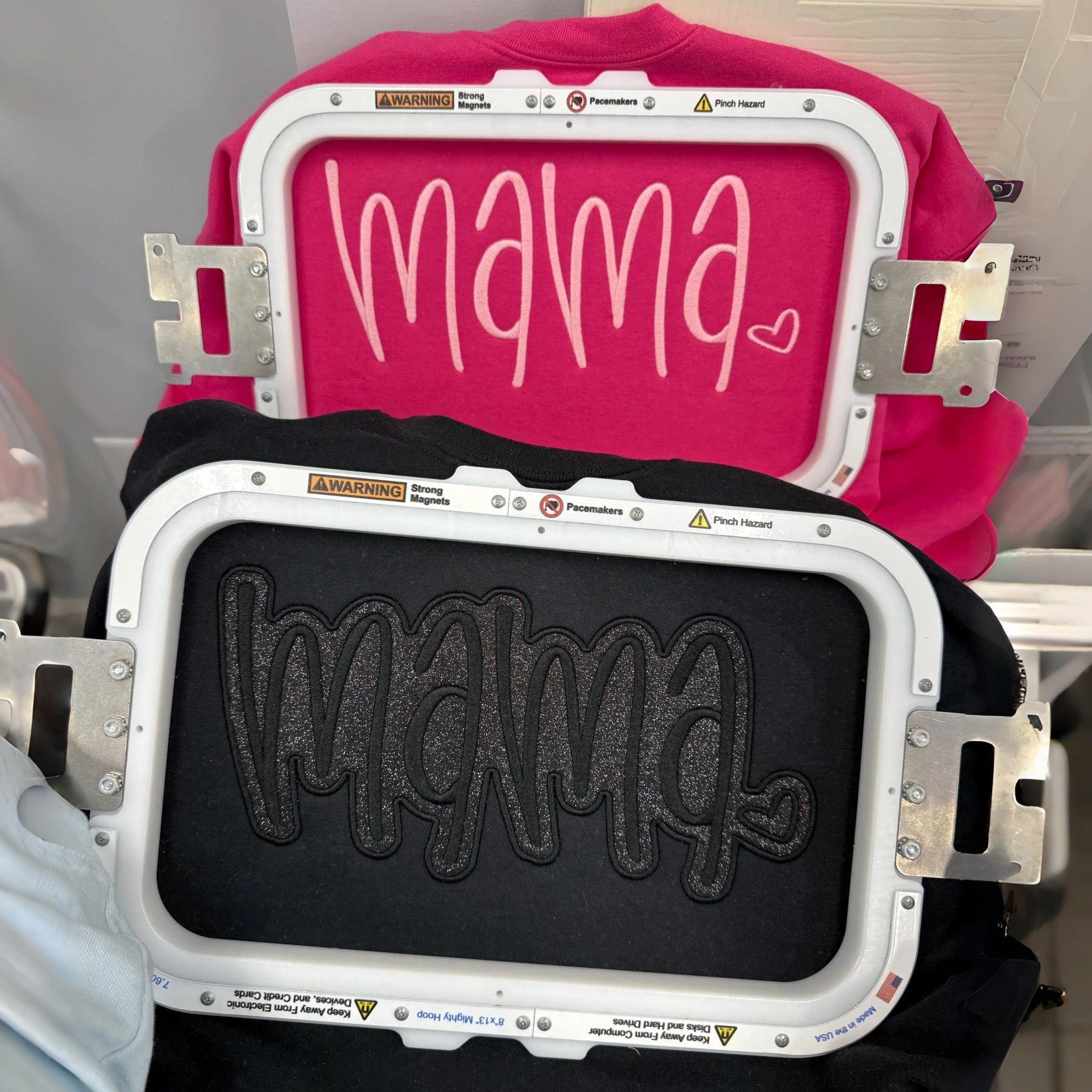 Custom Mama Glitter Applique Sweatshirt With Heart | Mother's Day Gift