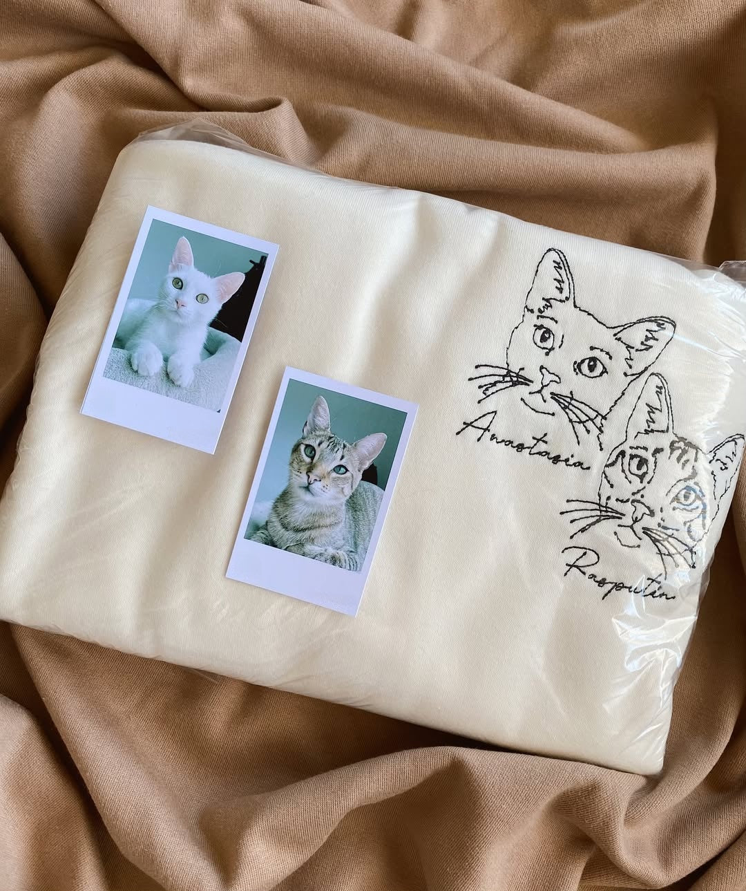 Custom Embroidered Pet Face T-shirt, Personalized hoodie embroidered with multiple pets