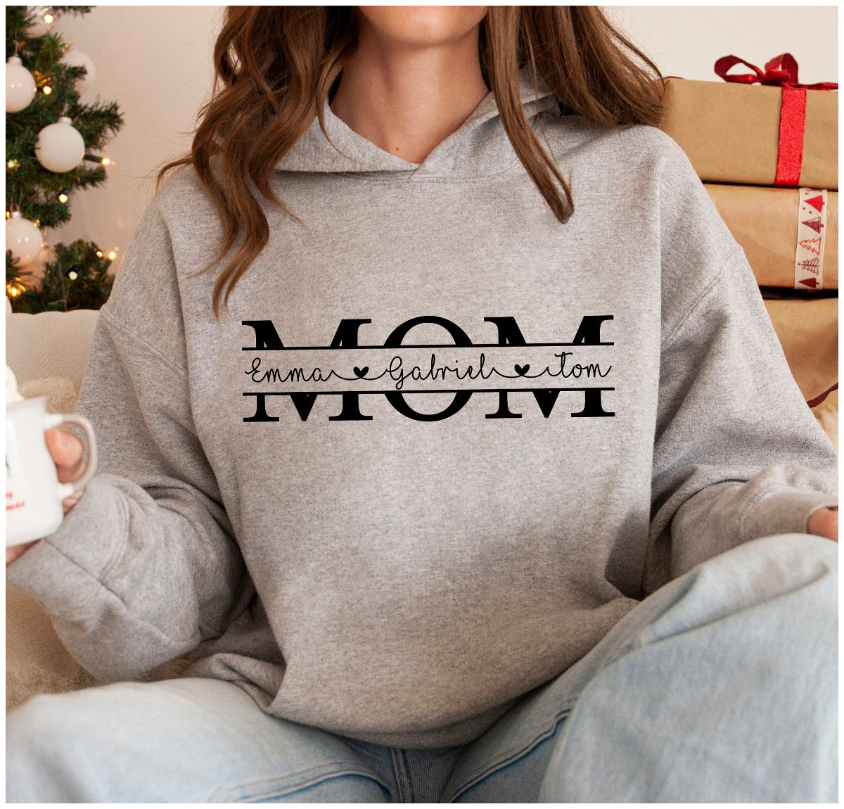 Custom Mama Print Hoodie, Mom Hoodie With Kids Names, Mother's Day Gift