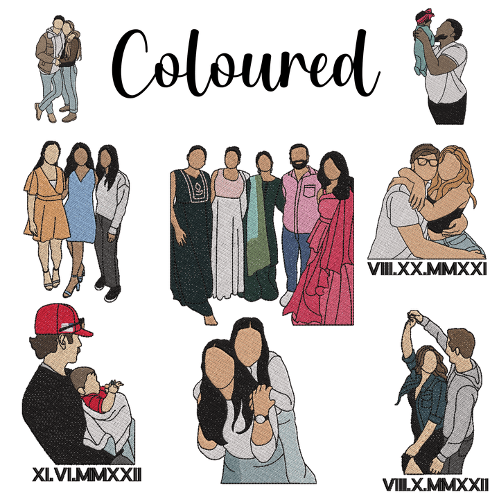 Custom Embroidered Couple Portrait Sweatshirt with Roman Numerals | Couple Anniversary Gift