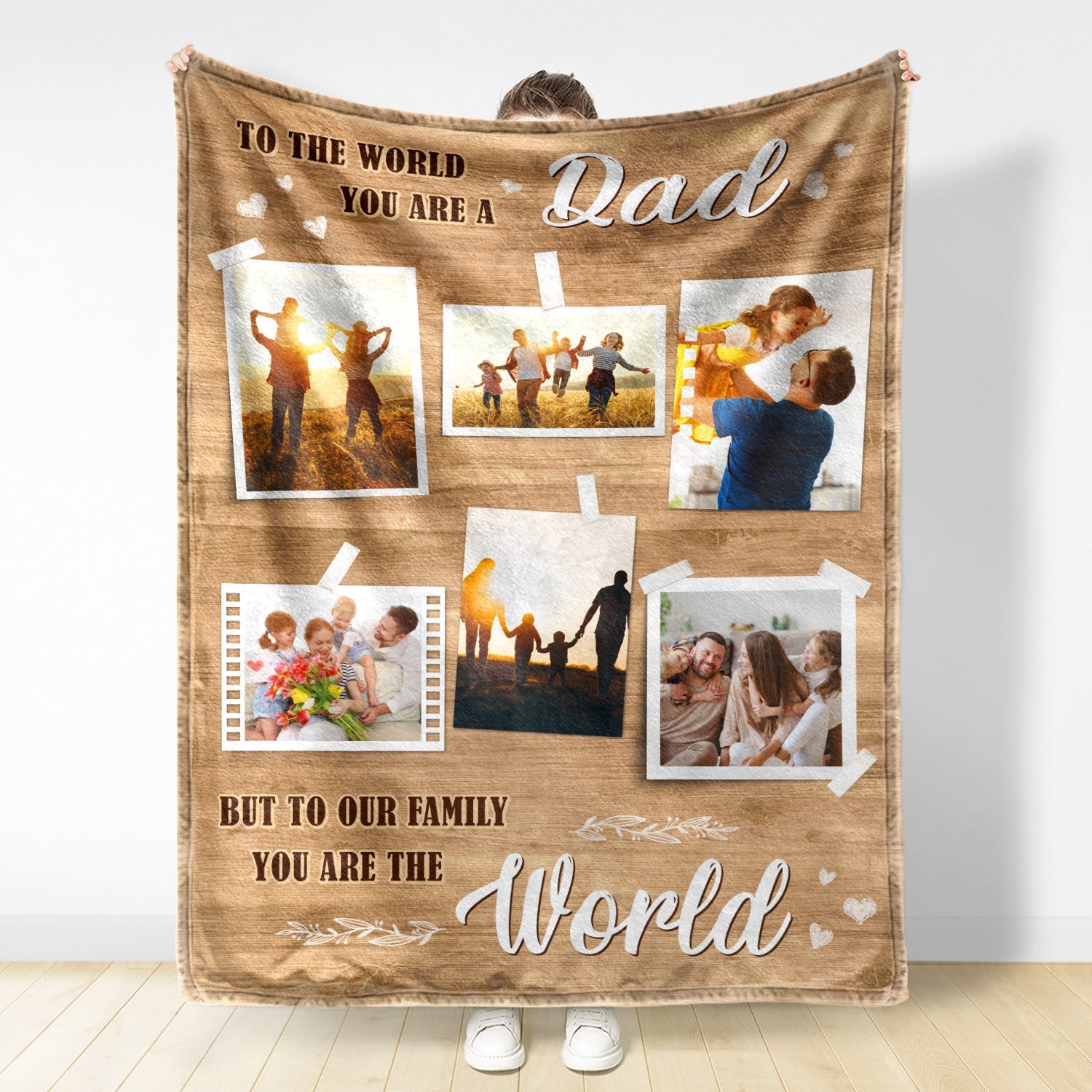 Custom Photo Blanket You Are The World - Gift For Mom & Dad