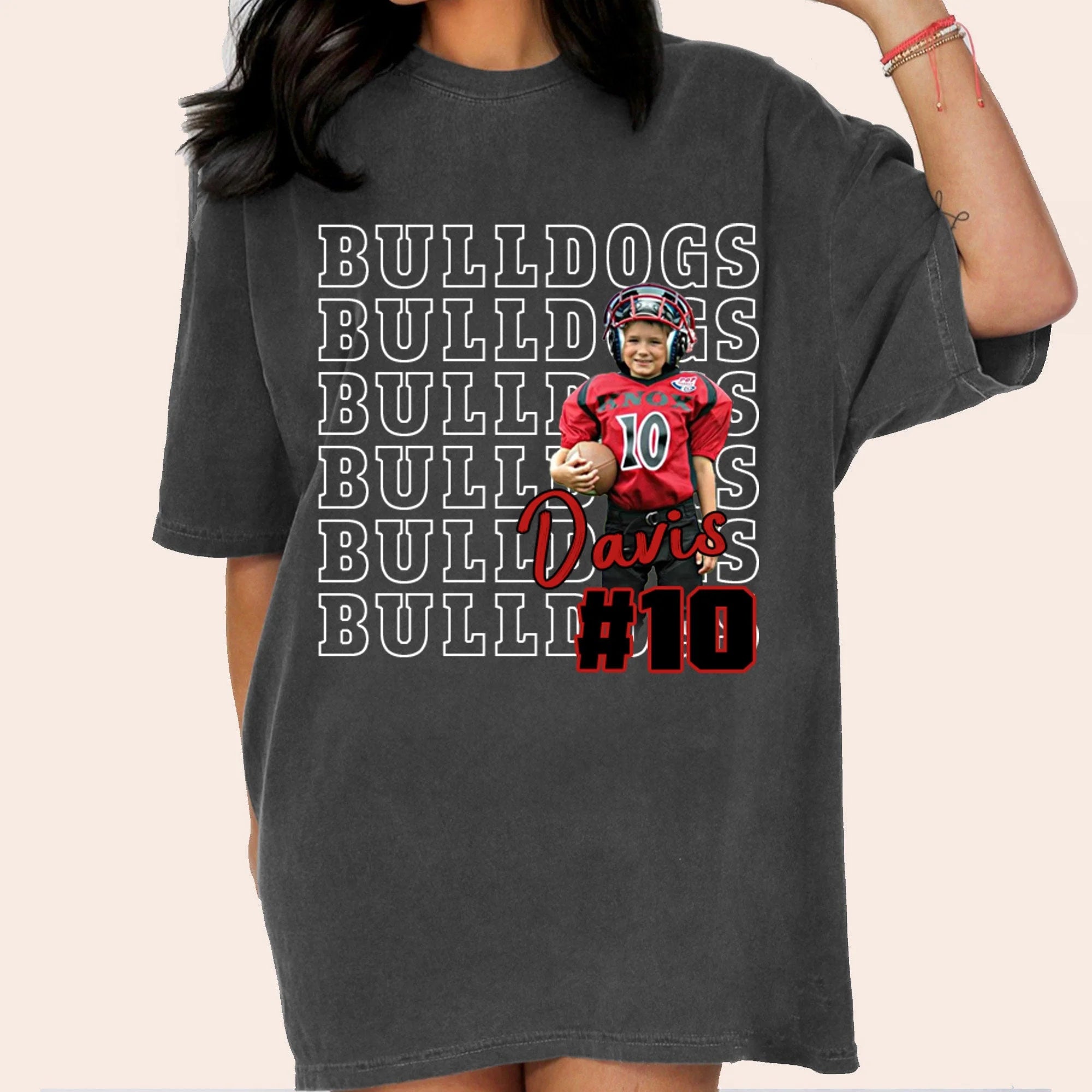 Custom Game Day Football/Softball/Basketball/Baseball/Hockey/Soccer/Volleyball/Tennis Personalized Shirt, Custom Photo Football Shirt | Gifts for Sports Mom