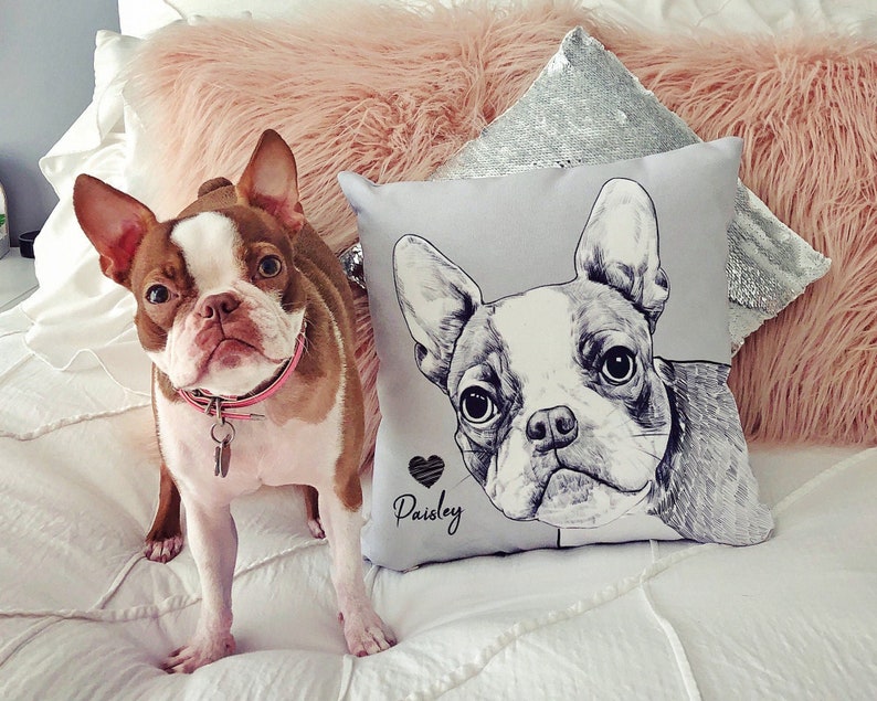 Custom Dog Portrait Pillow Personalized Pet Pillow, Pet Lover Gift