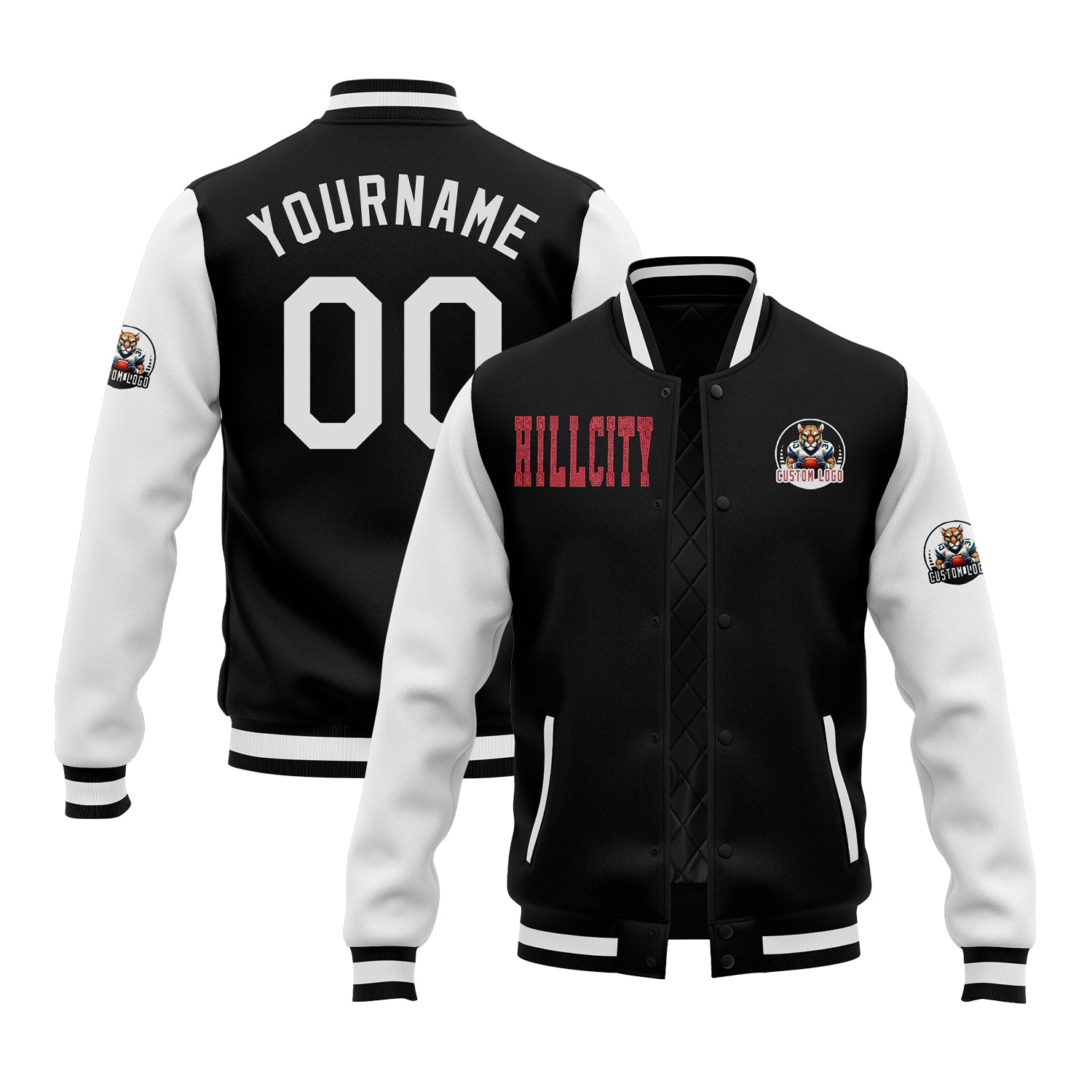 Custom Glitter Embroidered Two Tone Varsity Letterman Football Team Game Day Jacket
