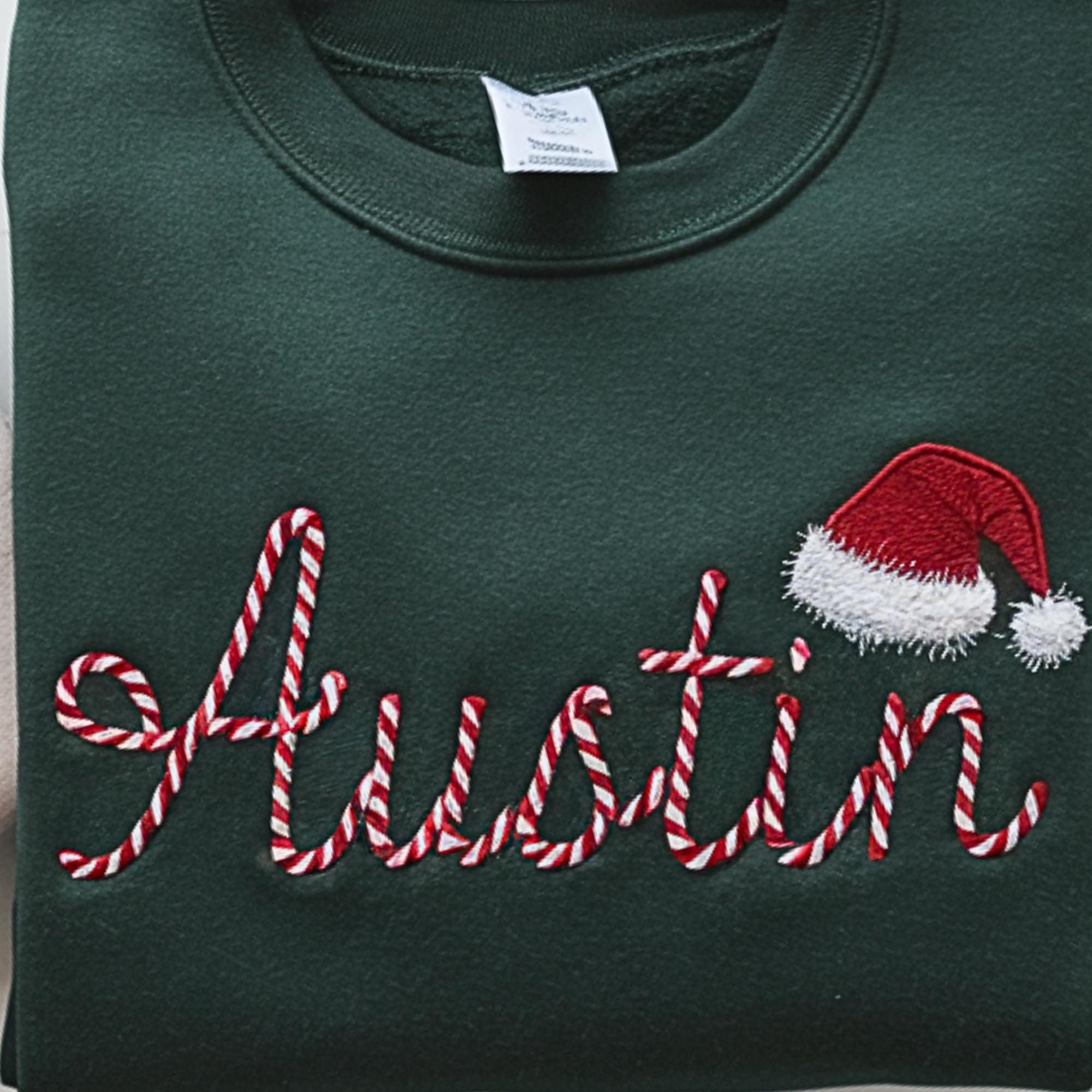 Custom Christmas Name Embroidered Sweatshirt