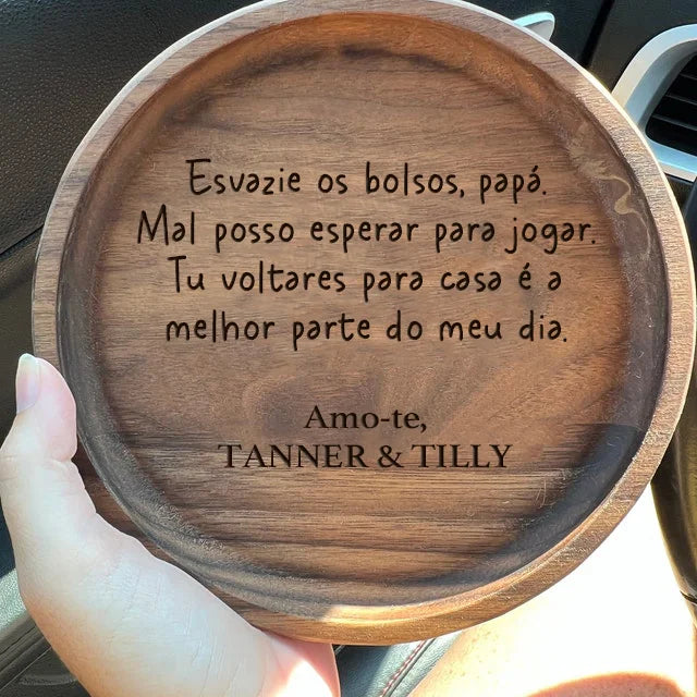 Custom Leather Catchall Personalized Valet Tray for Men